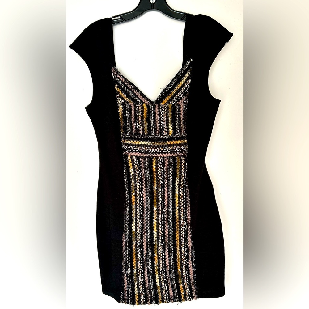 Free People sleeveless black and brown dress size S &  33 inches long